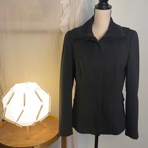Elie Tahari Charcoal Gray Zip Waist‎ Length Coat Jacket Size Medium